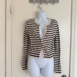 H&M Black and Cream Striped Cardigan